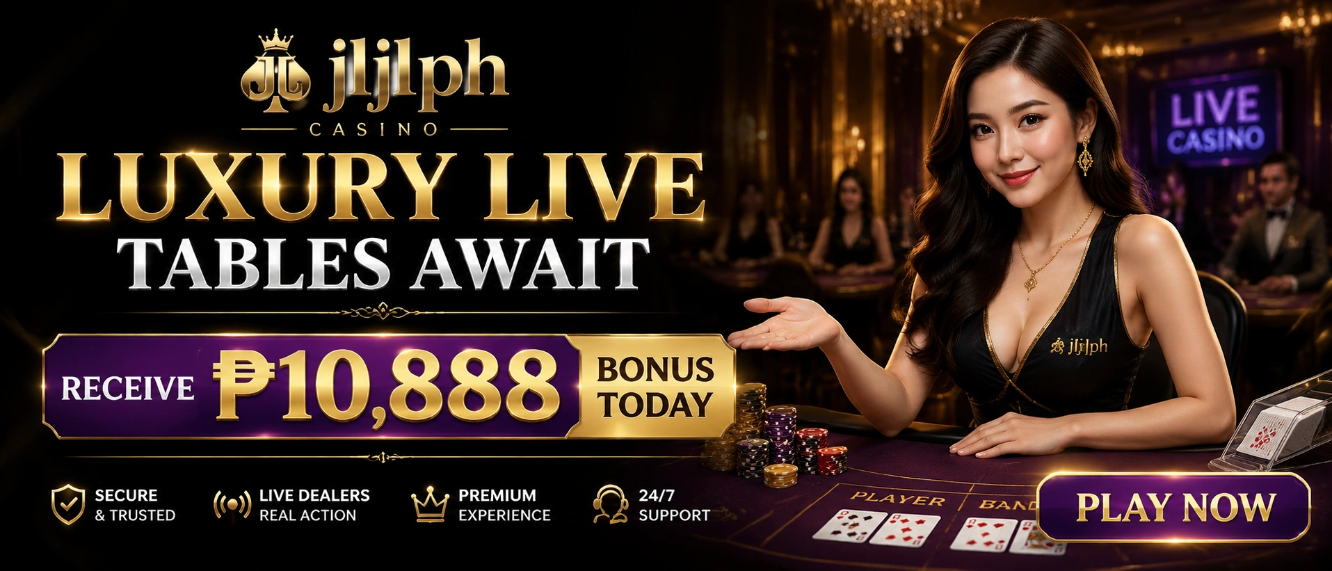 Live casino hub visual for Filipino players